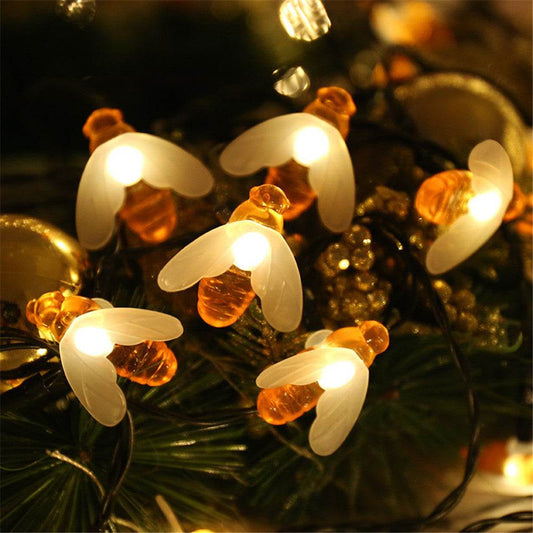 Solar string lights bee decorative lights - Mubimart