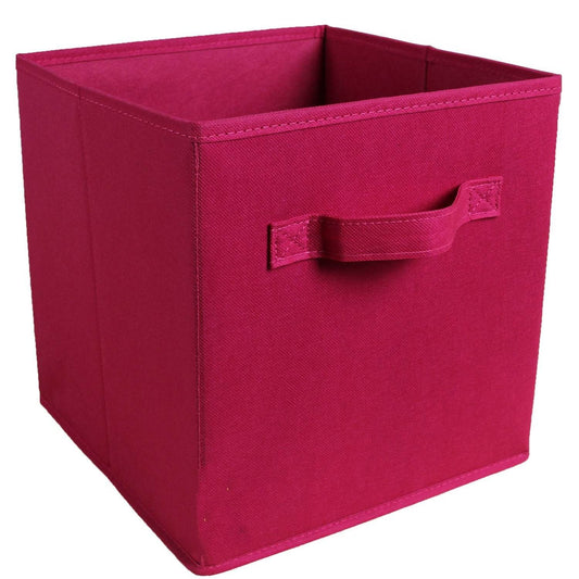 Solid Color Lid Storage Box Wardrobe Storage Box Fabric Toy Storage Box Drawer Box Sundries Basket 27 27 28 - Mubimart