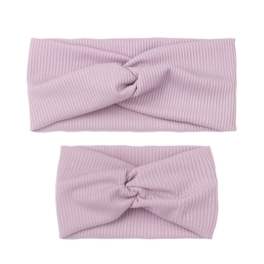 Solid Color Mother-child Set Parent-child Cross Hairband - Mubimart