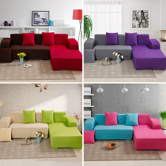 Solid Corner Sofa Covers Couch Slipcovers Elastica Material Sofa Skin Protector Cover Sofa Armchair - Mubimart
