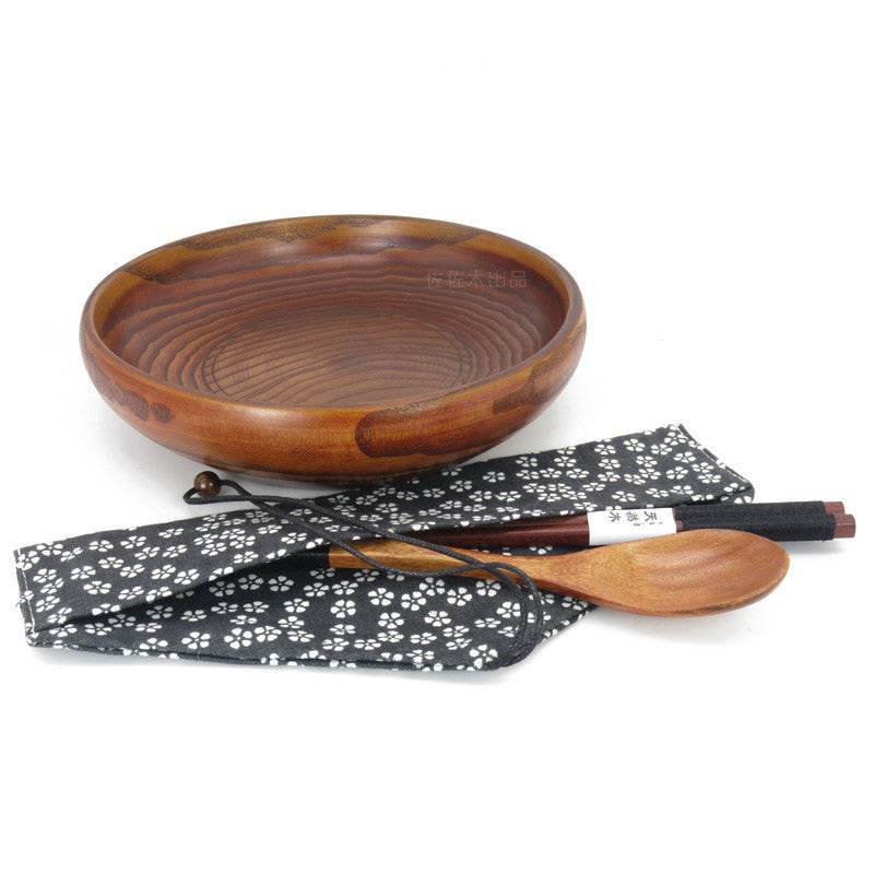 Solid Wood Bowl Wooden Bowl Wooden Bowl Milky Way Big Wooden Bowl Soup Noodle Bowl Fruit Bowl Salad Bowl Melon Seed Bowl And Dish - Mubimart