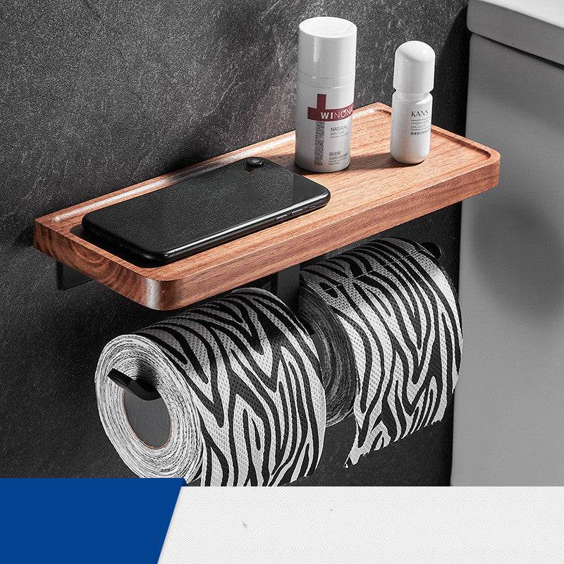 Solid Wood Collapsible Shelf Bathroom Set - Mubimart