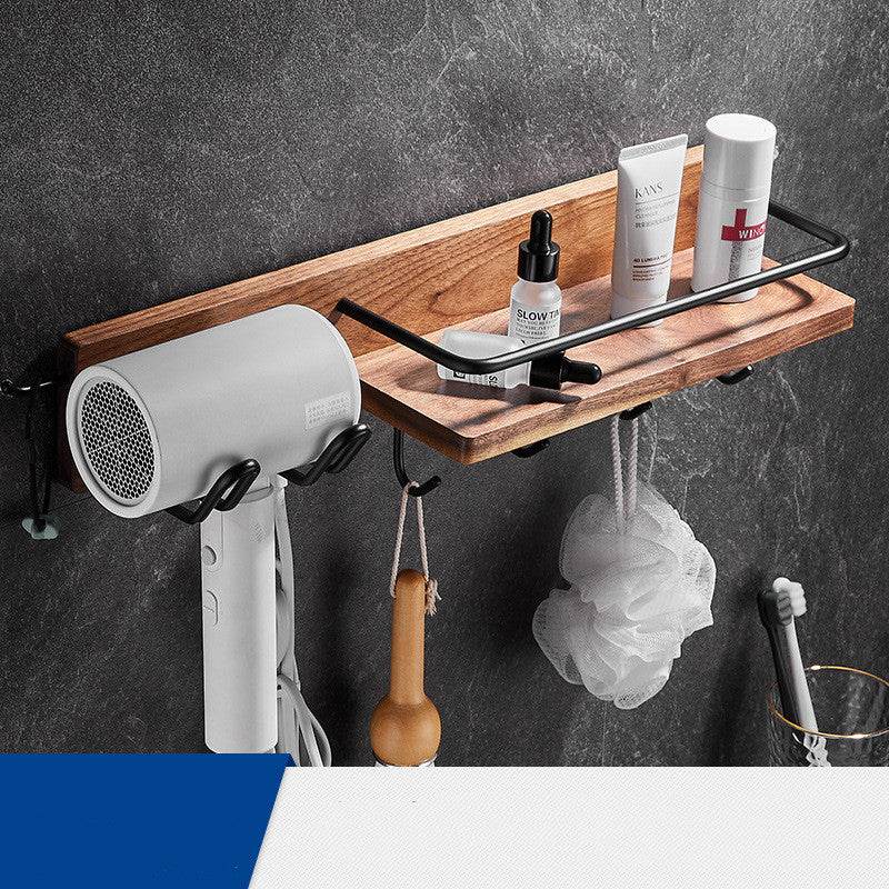 Solid Wood Collapsible Shelf Bathroom Set - Mubimart