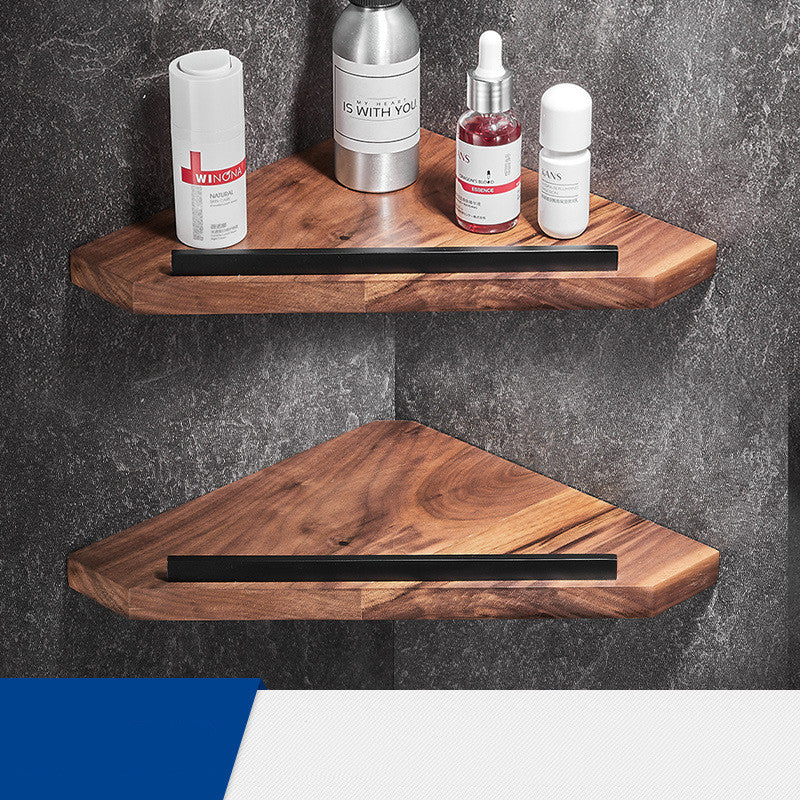 Solid Wood Collapsible Shelf Bathroom Set - Mubimart -  