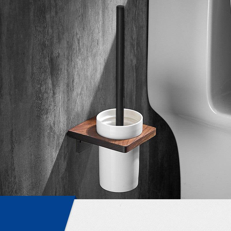 Solid Wood Collapsible Shelf Bathroom Set - Mubimart