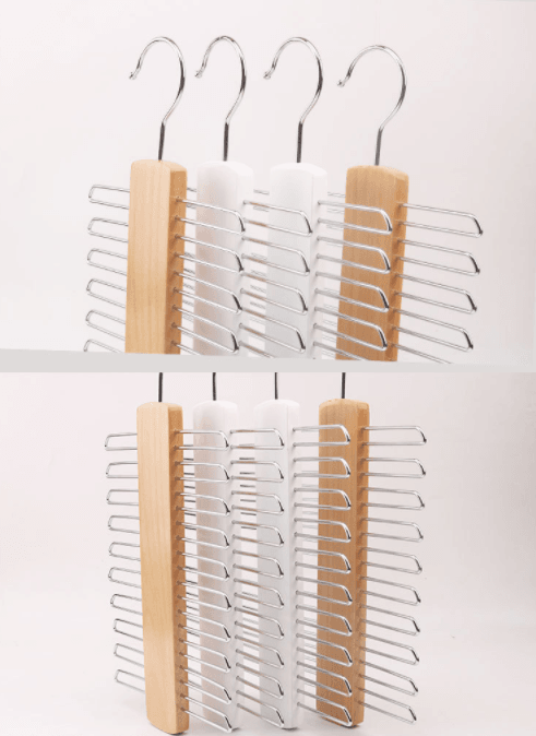 Solid Wood Hanger, Clothing Store Rotating Tie Rack, Wooden Tie Rack, Drying Rack - Mubimart