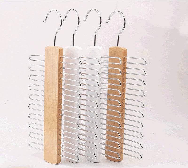 Solid Wood Hanger, Clothing Store Rotating Tie Rack, Wooden Tie Rack, Drying Rack - Mubimart