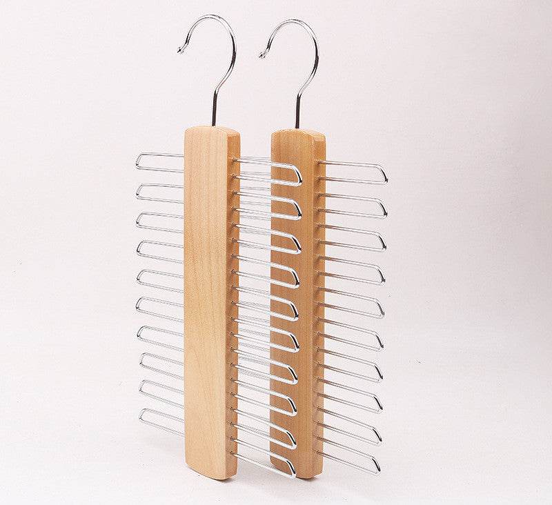 Solid Wood Hanger, Clothing Store Rotating Tie Rack, Wooden Tie Rack, Drying Rack - Mubimart
