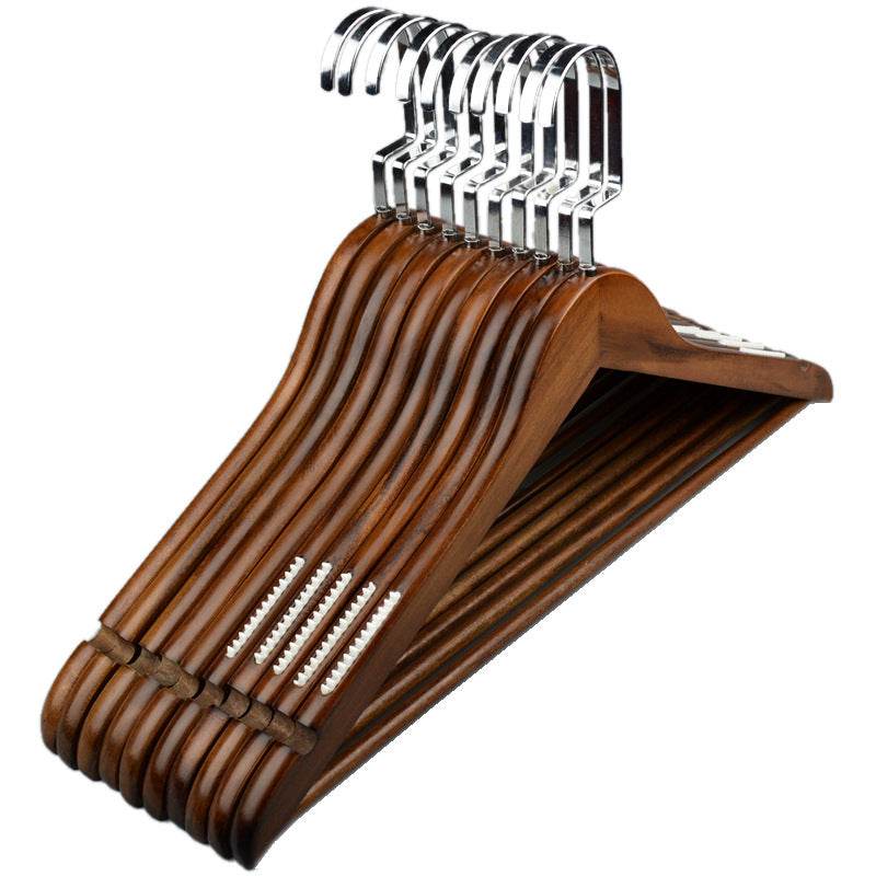 Solid Wood Hanger Retro Wooden Hanger Non-slip - Mubimart