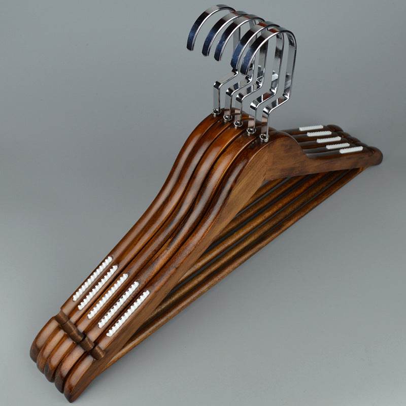 Solid Wood Hanger Retro Wooden Hanger Non-slip - Mubimart