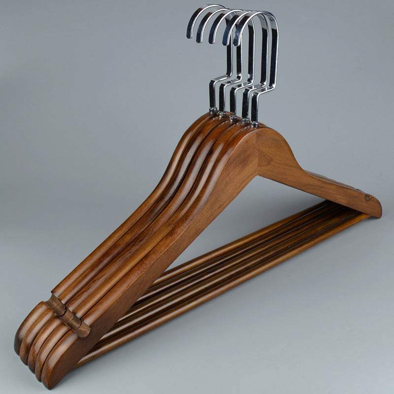 Solid Wood Hanger Retro Wooden Hanger Non-slip - Mubimart