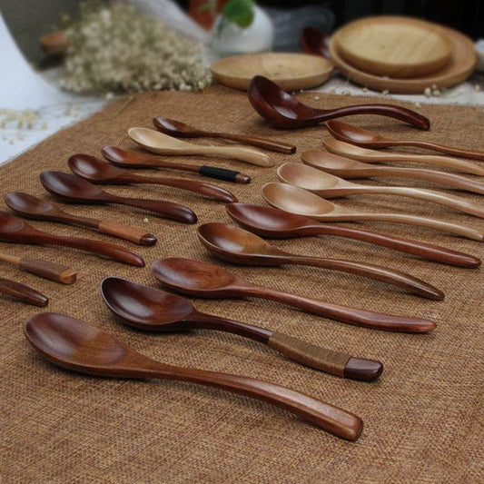 Solid Wood Spoon Japanese Honey Spoon - Mubimart