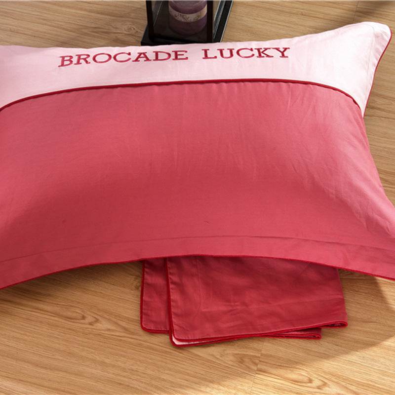 Solid color cotton bed skirt set of four - Mubimart