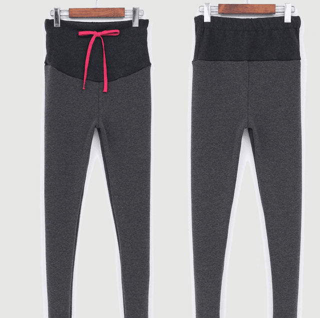 South Korea maternity new winter pregnant women foot leggings and cashmere trousers abdomen supporting feet thick spot - Mubimart