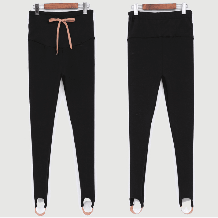 South Korea maternity new winter pregnant women foot leggings and cashmere trousers abdomen supporting feet thick spot - Mubimart