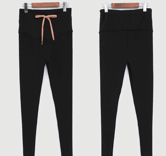 South Korea maternity new winter pregnant women foot leggings and cashmere trousers abdomen supporting feet thick spot - Mubimart