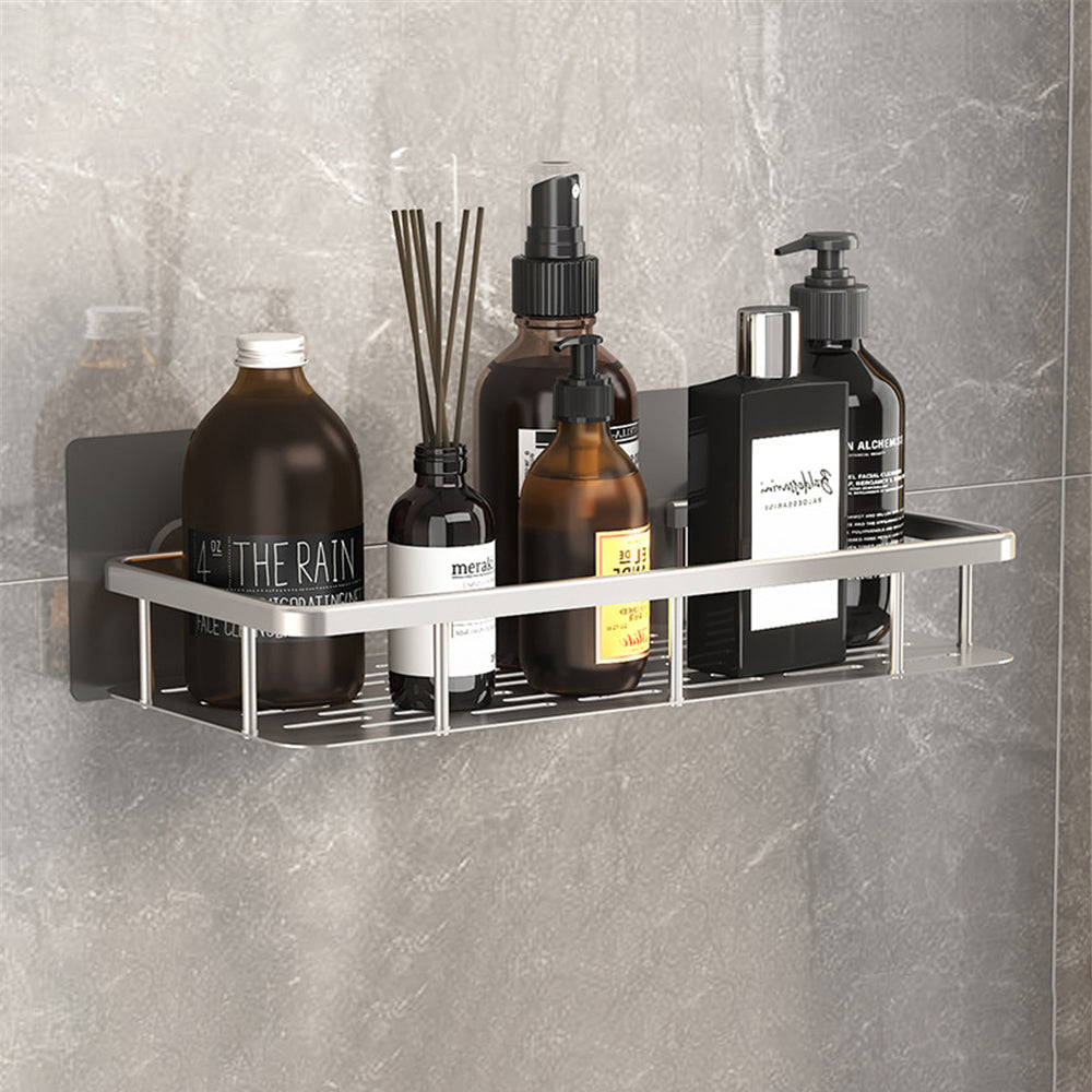 Space Aluminum Shelf Bathroom Black Rectangular Wall Hanging Kitchen And Bathroom Dual-use Shelf - Mubimart -  