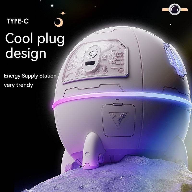 Space Capsule Humidifier USB Heavy Fog Household Silent Bedroom Small Night Lamp - Mubimart