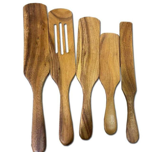 Spatula Five Piece Wooden Sauce Spatula Set - Mubimart