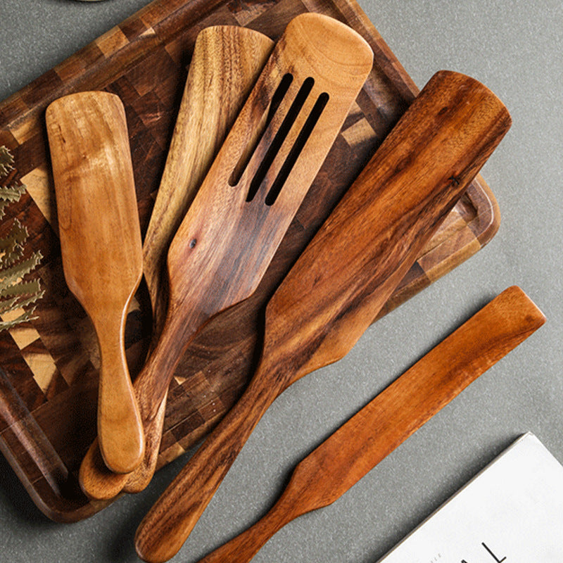 Spatula Five Piece Wooden Sauce Spatula Set - Mubimart -  