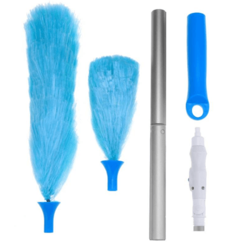 Spin Duster Electric Feather Duster 360 Degree Swivel Dust Duster Electric Cleaning Brush - Mubimart