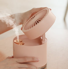 Spray mini fan mini portable mute desktop cooling water mist humidifier small rechargeable big wind - Mubimart -  