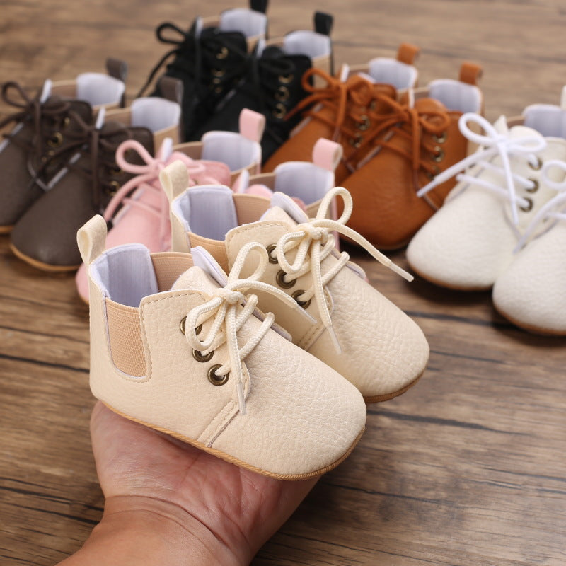 Spring And Autumn Baby Soft Bottom High-top Casual Toddler Shoes For 0-1 Years Old - Mubimart -  