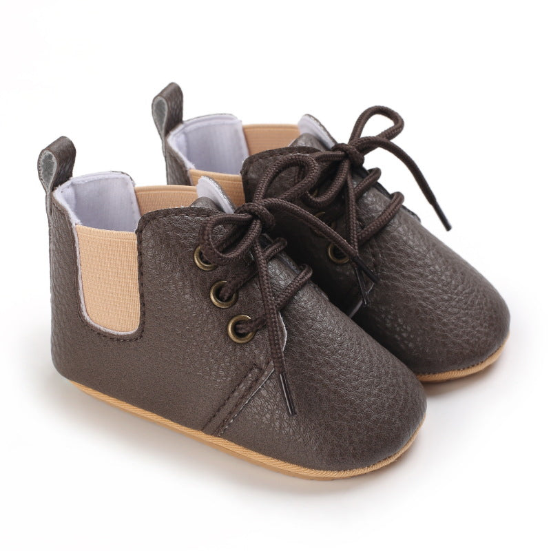 Spring And Autumn Baby Soft Bottom High-top Casual Toddler Shoes For 0-1 Years Old - Mubimart -  