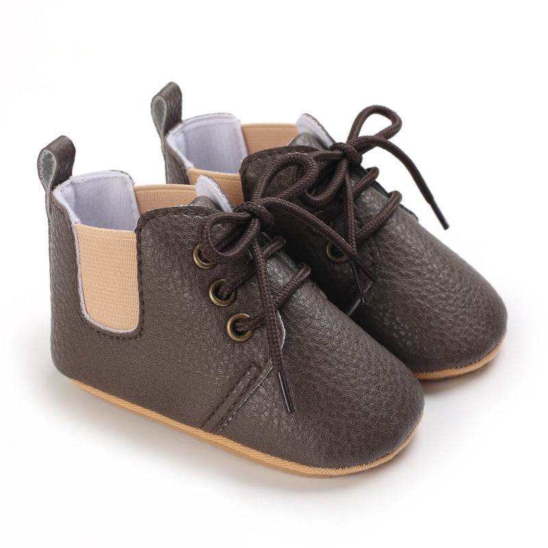 Spring And Autumn Baby Soft Bottom High-top Casual Toddler Shoes For 0-1 Years Old - Mubimart
