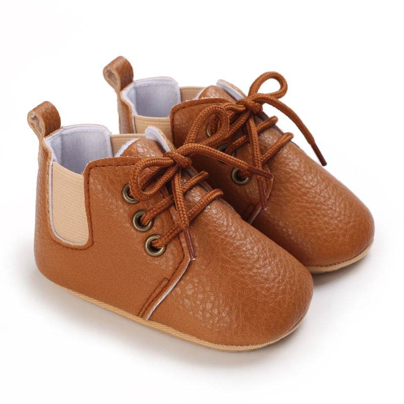 Spring And Autumn Baby Soft Bottom High-top Casual Toddler Shoes For 0-1 Years Old - Mubimart