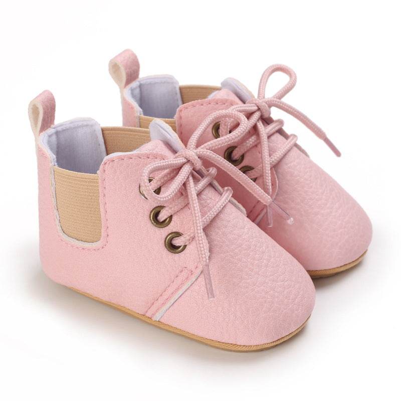 Spring And Autumn Baby Soft Bottom High-top Casual Toddler Shoes For 0-1 Years Old - Mubimart