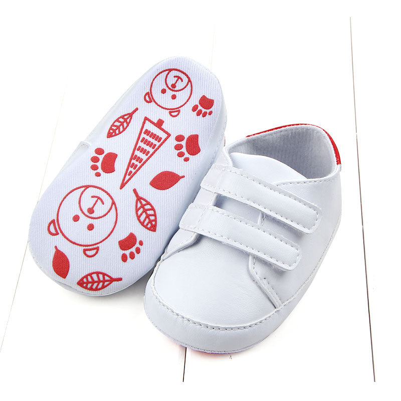 Spring And Autumn New Classic Sneakers Velcro Baby Shoes PU Leather Soft Sole Baby Toddler Shoes - Mubimart -  