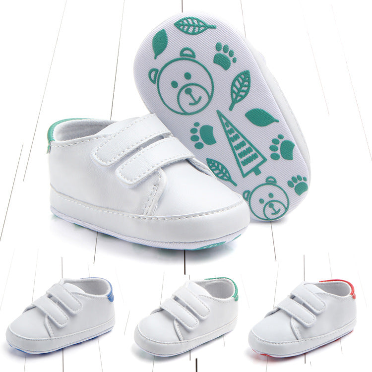 Spring And Autumn New Classic Sneakers Velcro Baby Shoes PU Leather Soft Sole Baby Toddler Shoes - Mubimart - Baby Shoes 