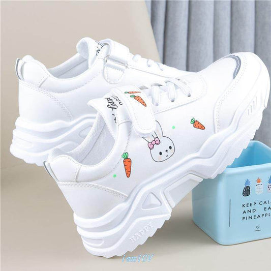 Spring And Autumn Primary School Students Casual All-match Pu Running Shoes - Mubimart
