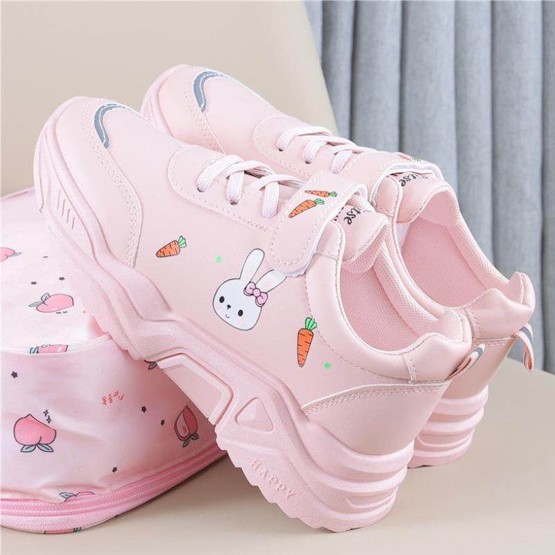 Spring And Autumn Primary School Students Casual All-match Pu Running Shoes - Mubimart