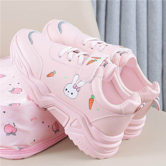Spring And Autumn Primary School Students Casual All-match Pu Running Shoes - Mubimart