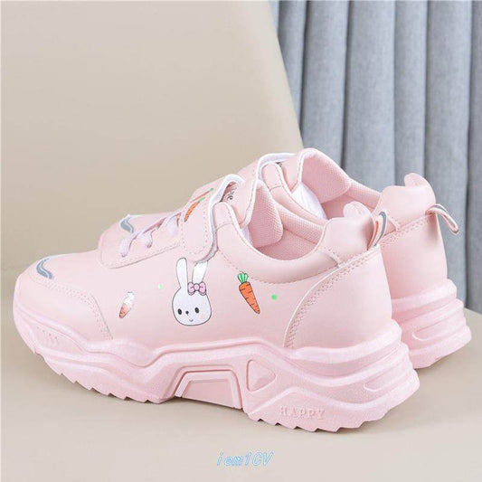 Spring And Autumn Primary School Students Casual All-match Pu Running Shoes - Mubimart