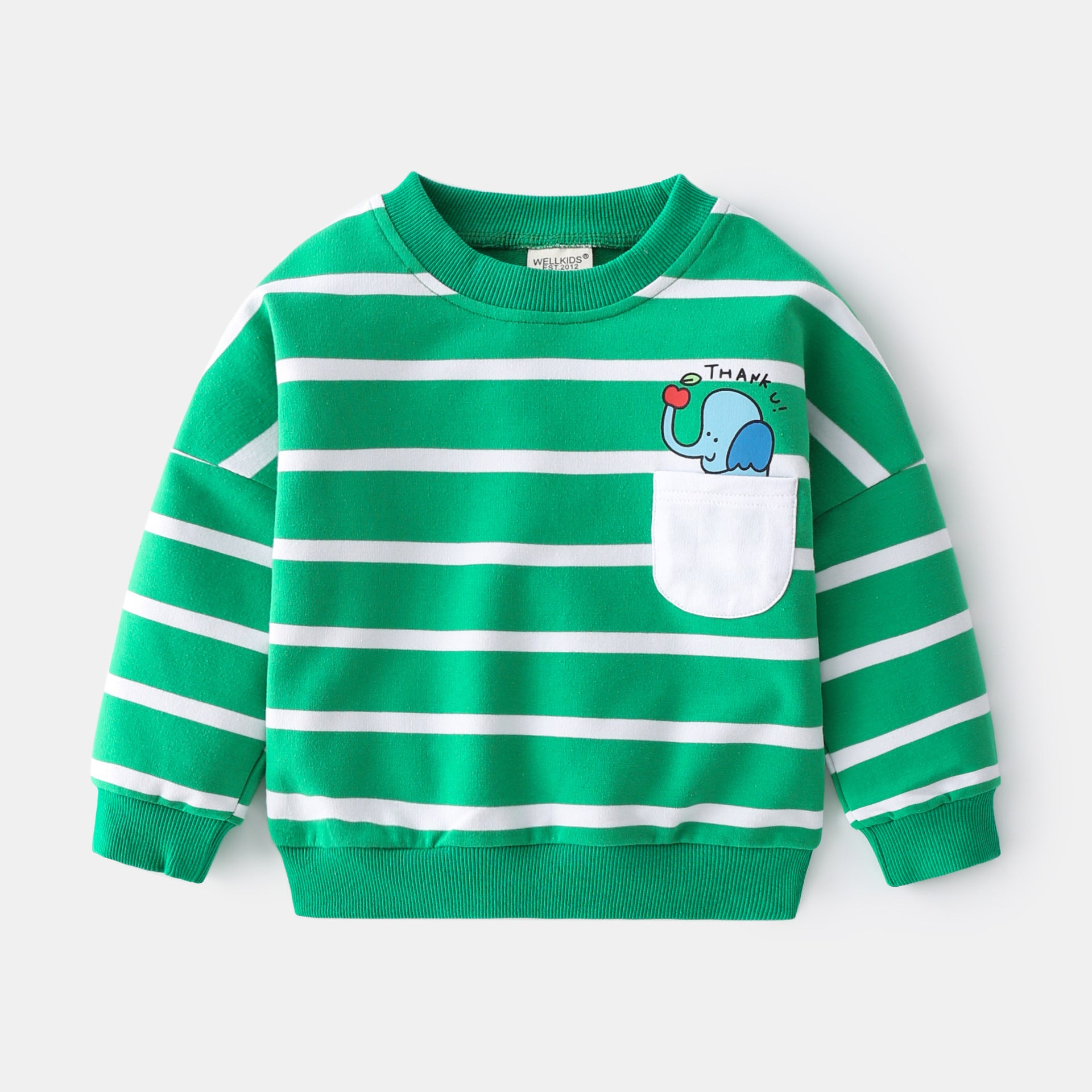 Spring Boys Striped Sweater Casual Loose Round Neck Pullover Sweater Cotton - Mubimart - Boy Sweatshirts 