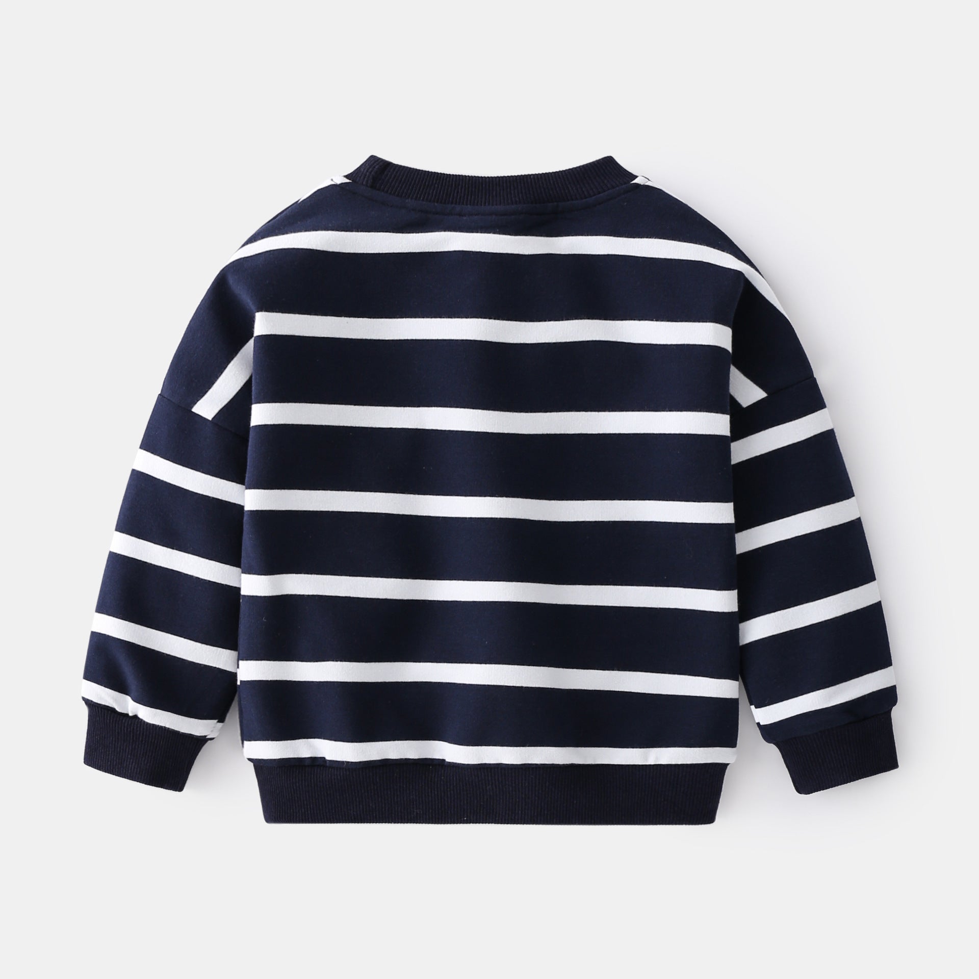 Spring Boys Striped Sweater Casual Loose Round Neck Pullover Sweater Cotton - Mubimart -  