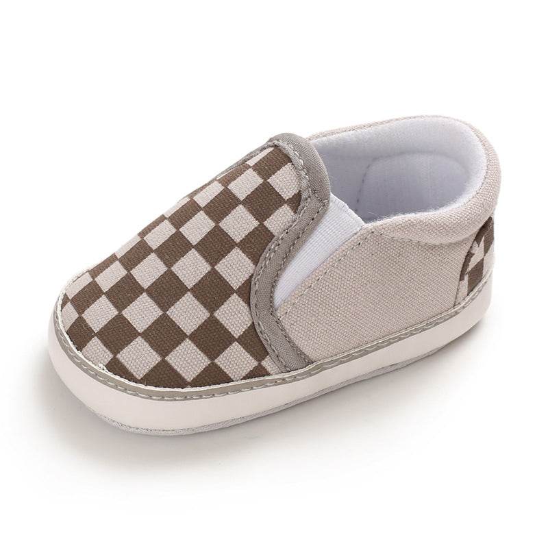 Spring and autumn new 0-1 years old baby shoes soft bottom set foot lattice toddler shoes - Mubimart