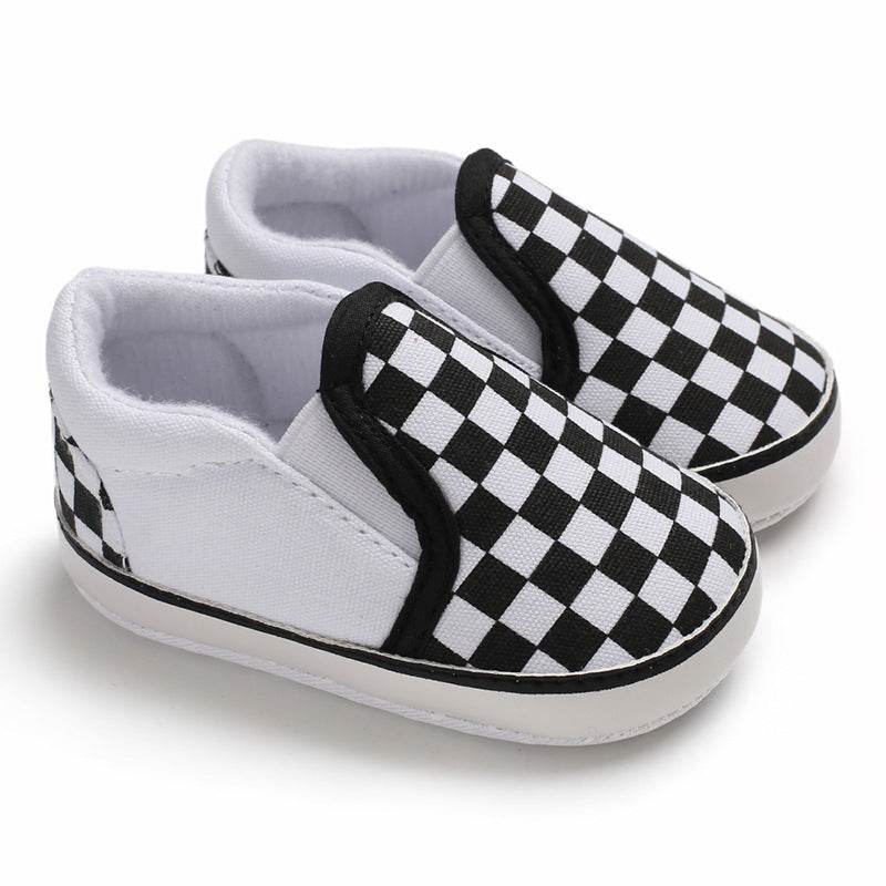 Spring and autumn new 0-1 years old baby shoes soft bottom set foot lattice toddler shoes - Mubimart