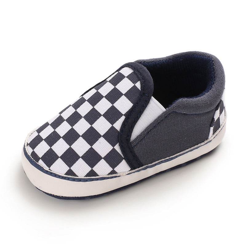 Spring and autumn new 0-1 years old baby shoes soft bottom set foot lattice toddler shoes - Mubimart