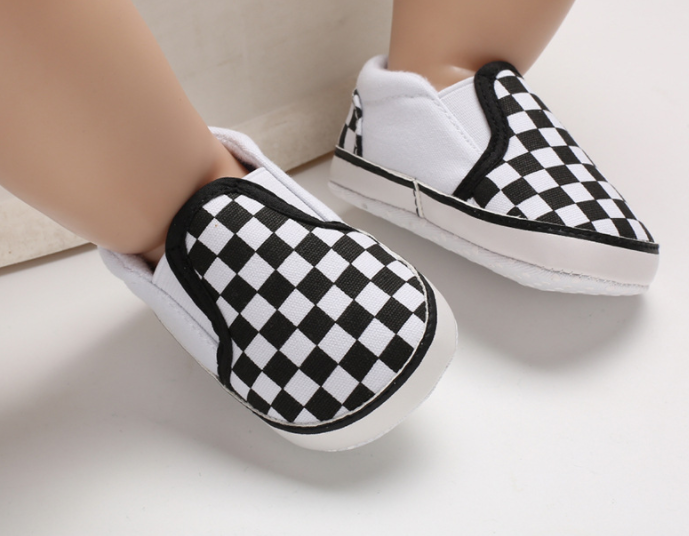 Spring and autumn new 0-1 years old baby shoes soft bottom set foot lattice toddler shoes - Mubimart -  