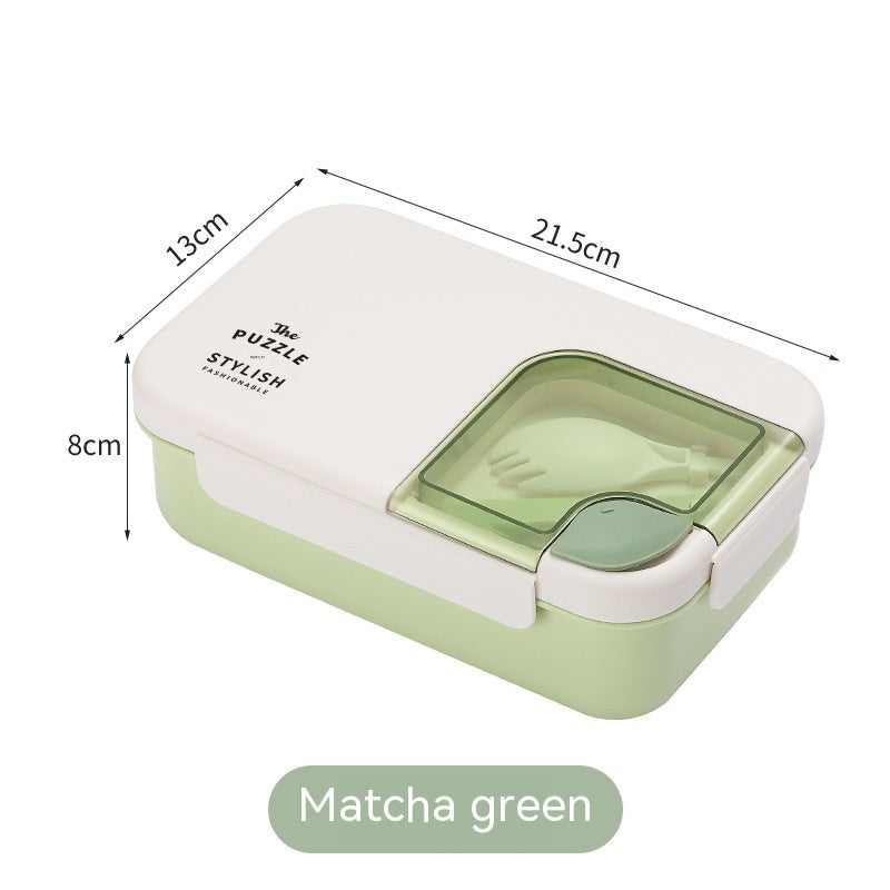 Square Compartment Lunch Lunch Box Canteen Plastic Lunch Box Microwaveable Heating - Mubimart -  