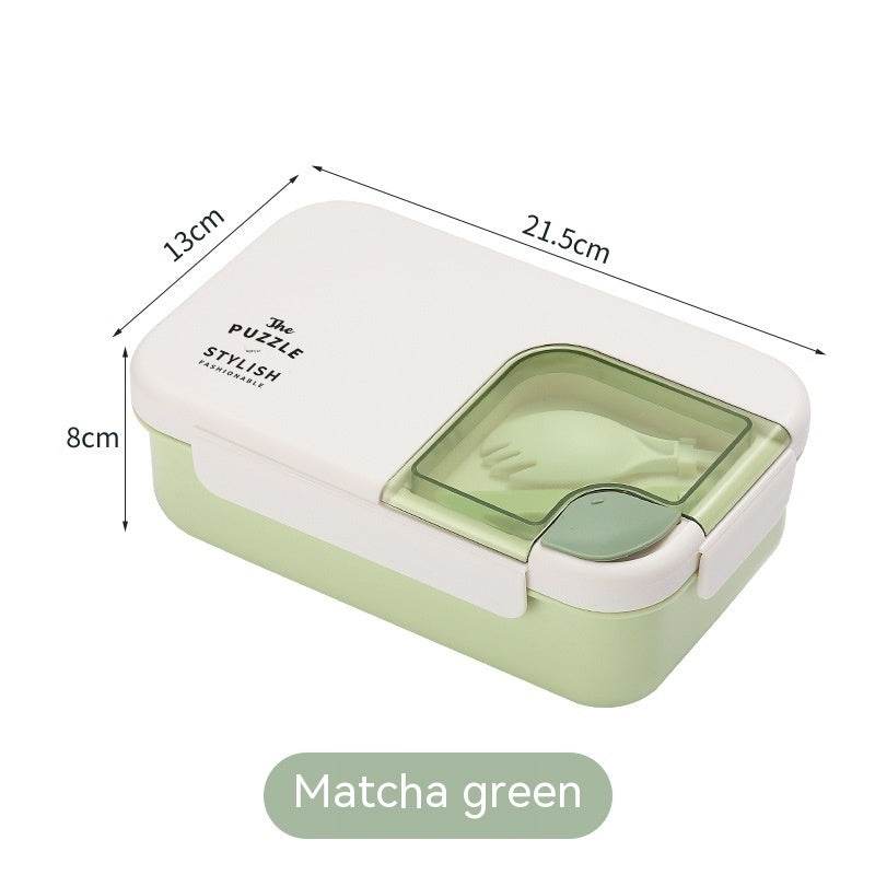 Square Compartment Lunch Lunch Box Canteen Plastic Lunch Box Microwaveable Heating - Mubimart