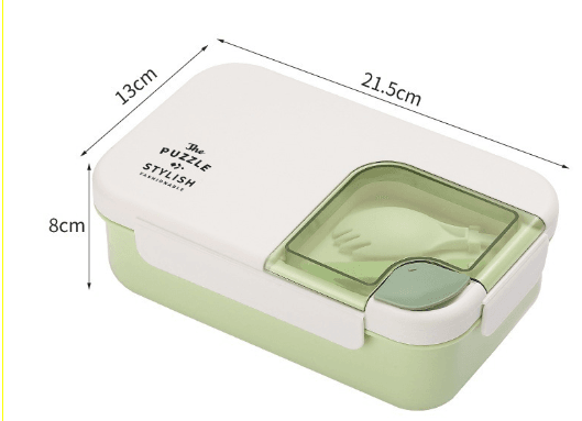 Square Compartment Lunch Lunch Box Canteen Plastic Lunch Box Microwaveable Heating - Mubimart