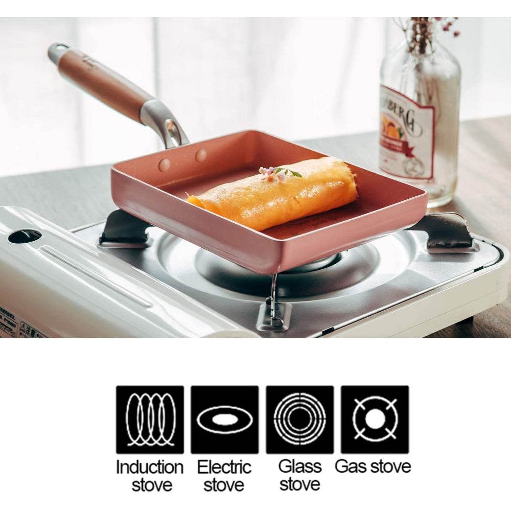 Square Thick Bottom Flat Maifan Stone Non-Stick Pan - Mubimart