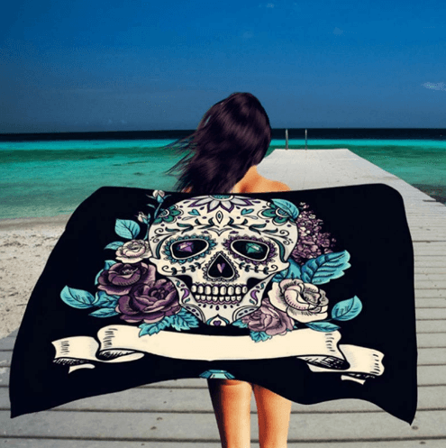 Square microfiber printed beach towel taro beach towel - Mubimart