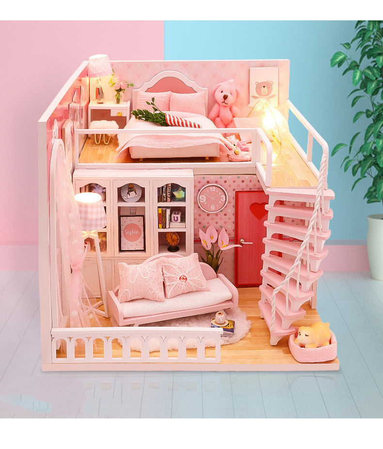 Stable Happiness Hut Hand-assembled Doll House Mini Scene Wooden House - Mubimart -  