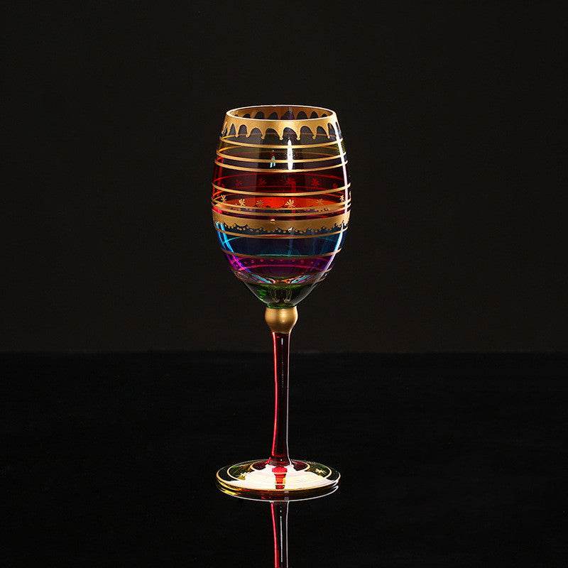 Stained glass tall wine glass - Mubimart